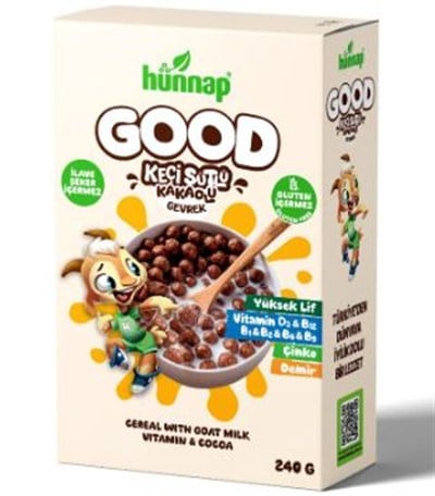 Hünnap Good Keçi Sütlü Kakaolu Glütensiz Gevrek 240gr