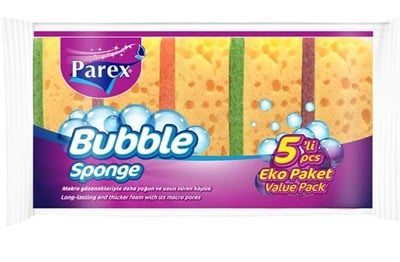 Parex Bubble Sünger Düz 5'li
