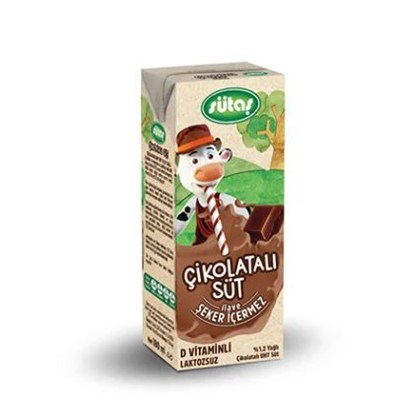 Sütaş Şeker İlavesiz Çikolatalı Süt 180 ml