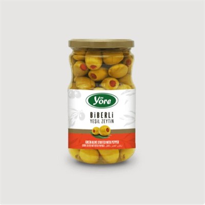 Yöre Kırmızı Biber Dolgulu Yeşil Zeytin 700gr