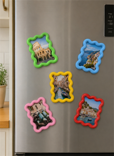 5 Adet Renkli Fotoğraf Magnet Çerçevesi – Buzdolabı İçin Dekoratif Magnet Seti 6x8 cm