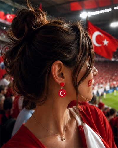 Bizim Çocuklar Küpe – Futbol Topu & Ay Yıldız Taraftar Küpesi
