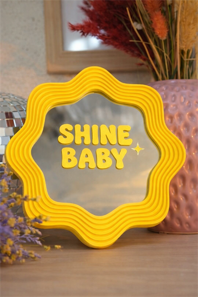 BLOOMY Ayna – Eğlenceli 3D Çerçeve – Yazılı Cam Ayna / SHINE BABY