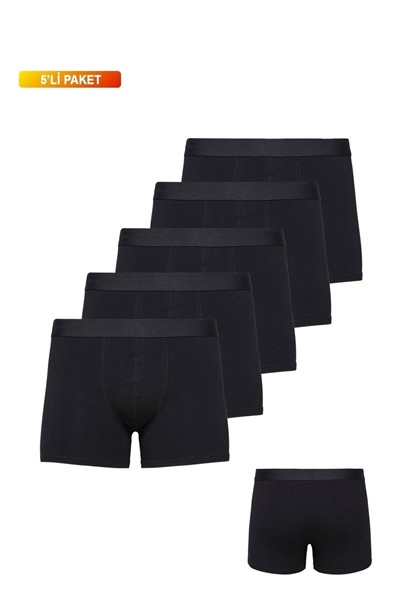 Erkek Boxer Pamuklu Likralı 5'li Paket