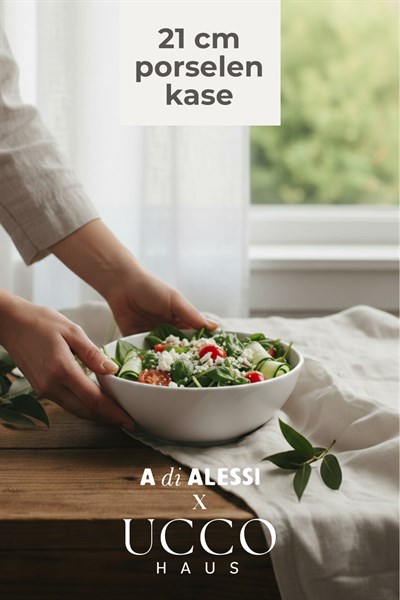 21 cm Porselen Artisan Salata Meyve Sunum Kasesi - Yemek Makarna Tabağı