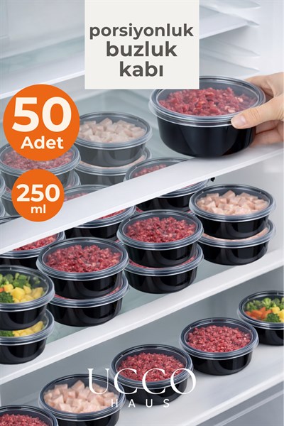 50li 250 ml Kıyma Et Sos Kemik Suyu Sebze Saklama Kabı Sızdırmaz Mikrodalga Buzluk Düzenleyici