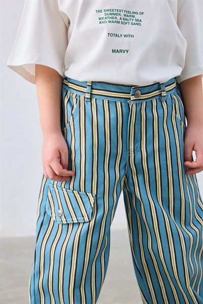 Walker Çizgili Gabardin Pantolon
