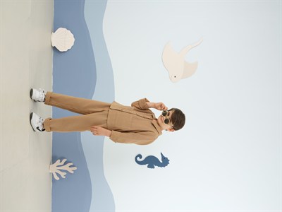 Yakalı Müslin Takım Camel
