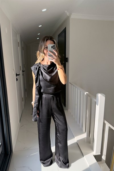 FLOŞ SATEN TAKIM - SİYAH