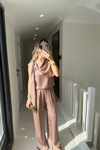 FLOŞ SATEN TAKIM - VİZON