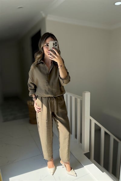 ŞALVAR MODEL TENSEL TAKIM - HAKİ