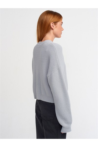 10276 Bisiklet Yaka Kazak-gri