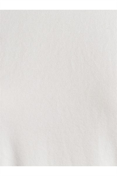 10779 Bisiklet Yaka Kısa Kollu Triko Bluz-Ekru