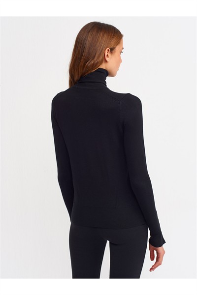 1268 Balıkçı Yaka Kazak-Siyah