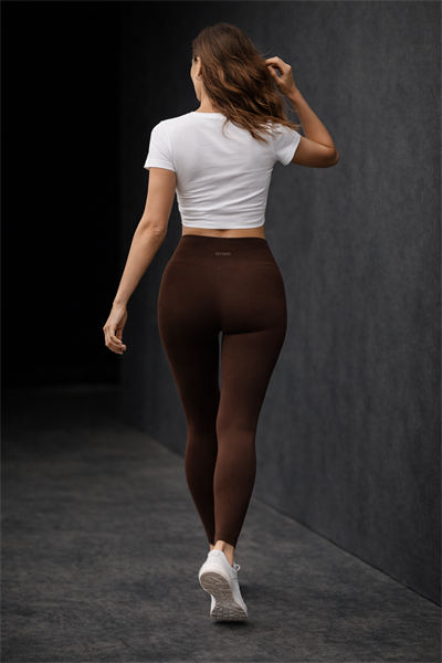 Kadın Kahve Yüksek Bel Toparlayıcı Şardonsuz Oys Tayt 