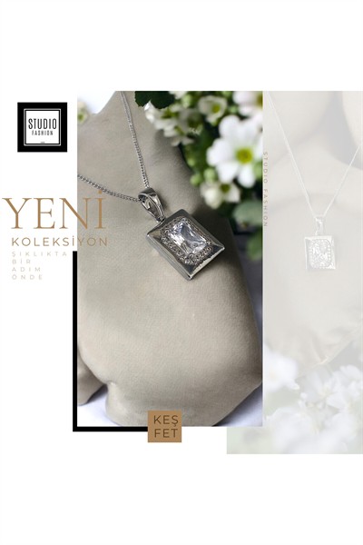 Kadın Baget Tek Taş Kuyumcu Vip Çelik Premium Tasarım Kolye