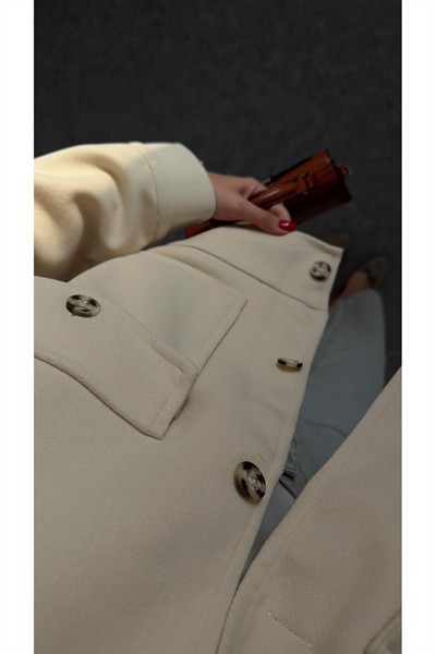 Kadın Krem Kaşe Ceket