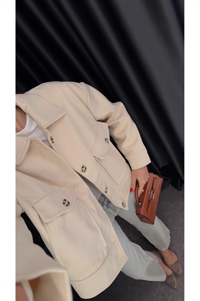 Kadın Krem Kaşe Ceket