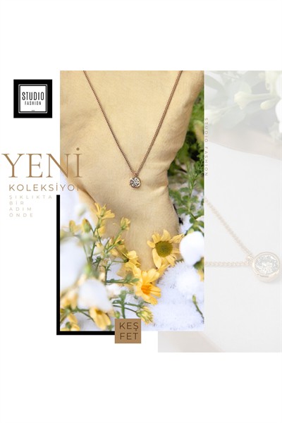 Kadın Minimal Tek Taş Kuyumcu Vip Çelik Premium Tasarım Kolye