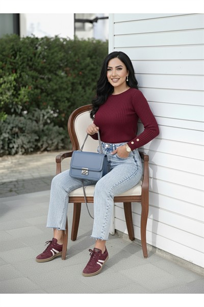 Kadın Buz Mavi Premium Seri Kot Pantolon Pamuk Yüksek Bel Boyfit Orj Marka Jean