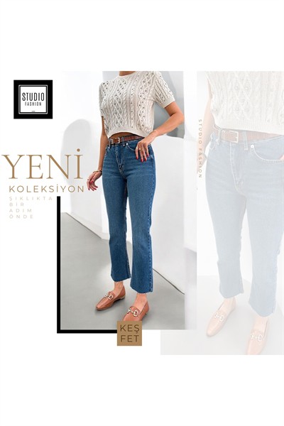 Kadın Premium Seri Kot Pantolon Pamuk Yüksek Bel Boyfit Orj Marka Jean