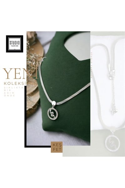 Kadın Şık Tasarım Yılan Model Kararmaz Antialerjik Zirkon Taş İşlemeli İtalyan Ezme Çelik Kolye