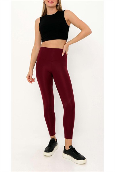 Kadın Siyah Orijinal Premium Yüksek Bel Toparlayıcı Düz Şardonsuz Tayt