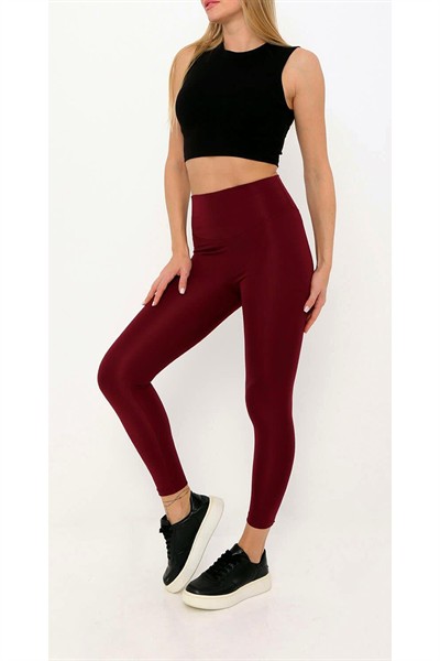 Kadın Siyah Orijinal Premium Yüksek Bel Toparlayıcı Düz Şardonsuz Tayt