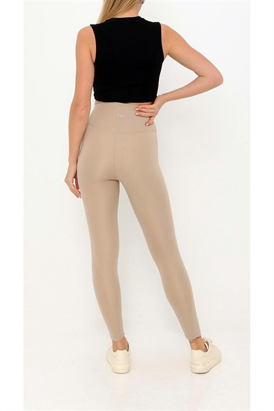 Kadın Siyah Orijinal Premium Yüksek Bel Toparlayıcı Düz Şardonsuz Tayt