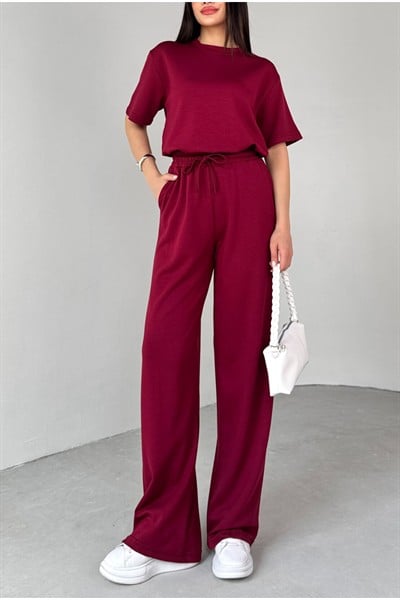 Kadın Siyah Premium Modal Kumaş Bisiklet Yaka Kısa Kol Basic Takım