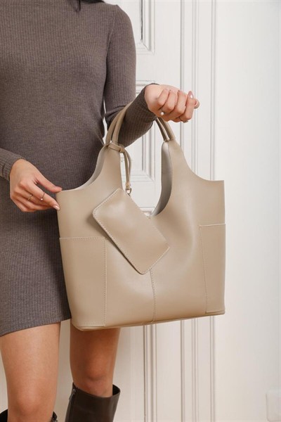 Kadın Siyah Yan Cepli Cüzdan Detaylı El Ve Omuz Çanta