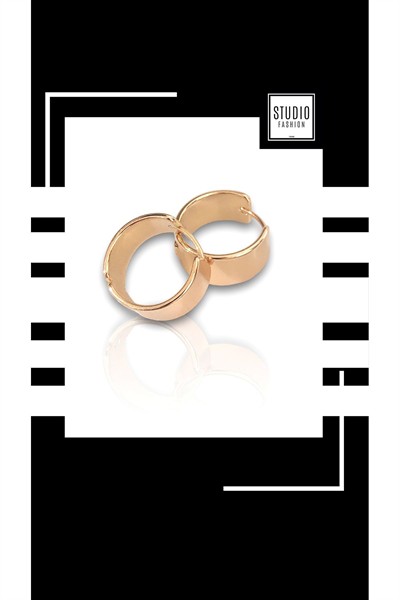 Kadın VIP Çelik Premium Rodyum Kaplama Şık Halka Küpe