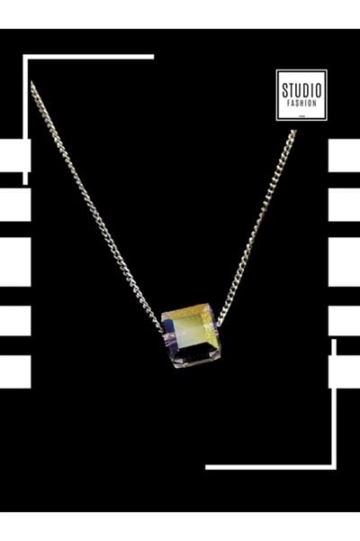 Kararmaz Kuyumcu I?şçilik Vip Çelik Premium Rodyum Kaplama Taşlı Tasarım Kolye