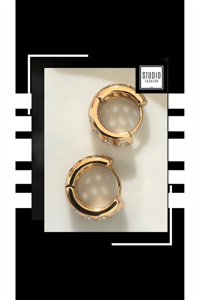 Kararmaz Kuyumcu Işçilik Vip Çelik Premium Rodyum Kaplama Tasarım Minimal Halka Küpe