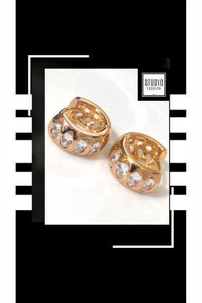 Kararmaz Kuyumcu Işçilik Vip Çelik Premium Rodyum Kaplama Tasarım Minimal Halka Küpe