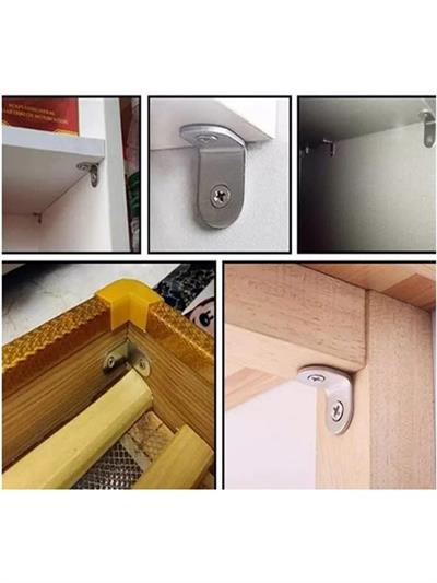 15x27x27 mm - L Demir Gönye Köşebent - Mobilya Dolap Köşe Birleştirme Sabitleme Aparatı