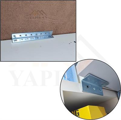 20x20x40 mm - L Demir Gönye Köşebent - Mobilya Dolap Köşe Birleştirme Bağlantı Aparatı