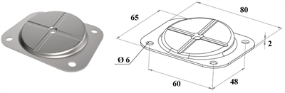 60x80 mm M8 Zigon Sehpa Ayak Bağlantı Sacı Dereceli Metal Aparat