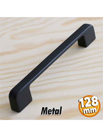 Arel 128 mm Siyah Kulp Mobilya Dolap Çekmece Vestiyer Kulpları