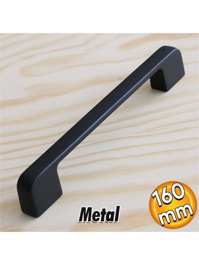 Arel 160 mm Siyah Kulp Mobilya Dolap Çekmece Vestiyer Kulpları