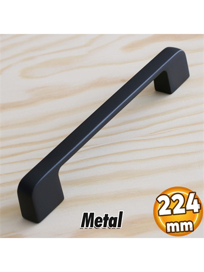 Arel 224 mm Siyah Kulp Mobilya Dolap Çekmece Vestiyer Kulpları