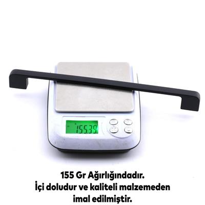 Arel 224 mm Siyah Kulp Mobilya Dolap Çekmece Vestiyer Kulpları