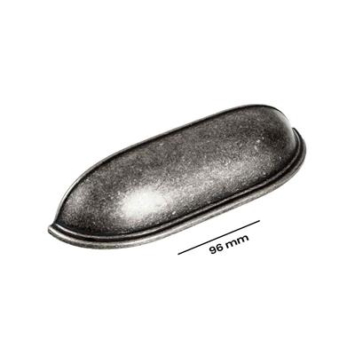 Çanak Kulp - 128 mm Antik Gümüş Mobilya Kulp (Dolap, Çekmece, Vestiyer Uyumlu)