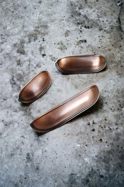 Çanak Kulp - 96 mm Antik Bakır Mobilya Kulp (Dolap, Çekmece, Vestiyer Uyumlu)