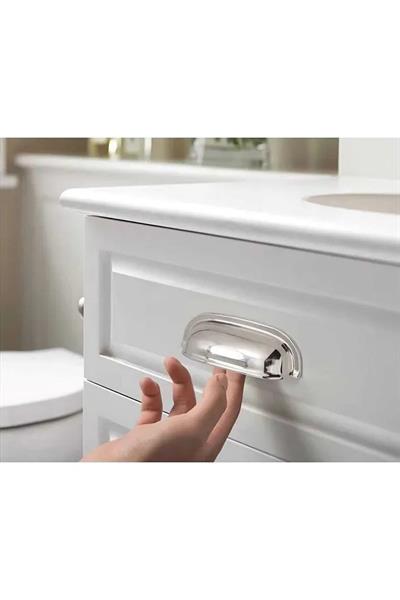 Çanak Kulp - 96 mm Krom Mobilya Kulp (Dolap, Çekmece, Vestiyer Uyumlu)