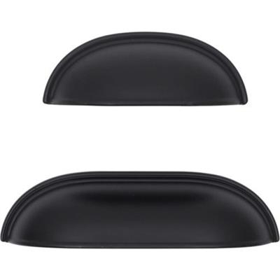 Çanak Kulp - 96 mm Mat Siyah Mobilya Kulp (Dolap, Çekmece, Vestiyer Uyumlu)