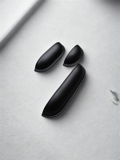 Çanak Kulp - 96 mm Mat Siyah Mobilya Kulp (Dolap, Çekmece, Vestiyer Uyumlu)