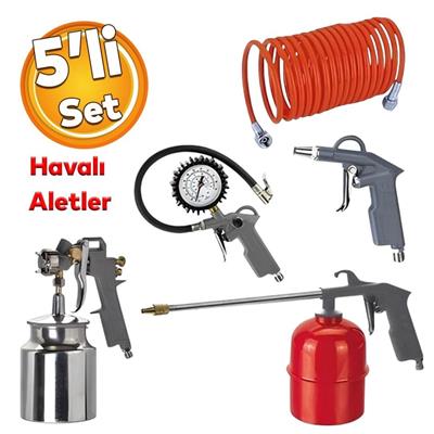 Cora FS-5000D Havalı Alet Boya Tabanca 5li Seti