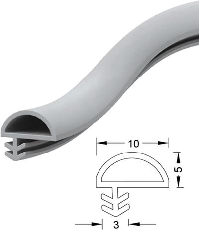 D Yandan Kapı Fitili Gri 10 mm