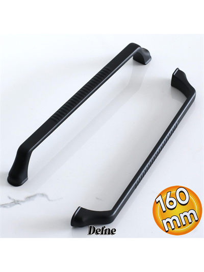 Defne 160 mm Siyah Kulp Mobilya Dolap Çekmece Vestiyer Kulpları